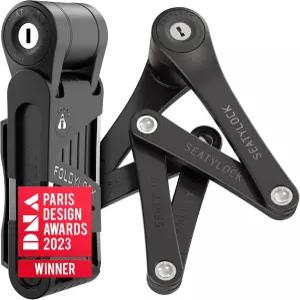Seatylock FoldyLock 미니 접이식 자전거 자물쇠 - 특허받은 경량 전기 스쿠터 및 시티 바이크용 열쇠가