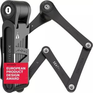 Seatylock FoldyLock 컴팩트 접이식 자전거 자물쇠 - 수상 특허 경량 고보안 또는 스쿠터용 열쇠 및