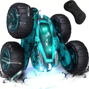 테크녹 원격 조종 자동차 2.4USB-C로 간편 충전 가능한 GHz RC 카 4륜구동 양면 360도 회전 및 뒤집기