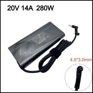 HP Pavilion Gaming 15 17 Envy ZBook 20V 14A 4.5x3.0mm 노트북 충전기용 Geniune 280W 전원 공급 장치 어