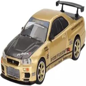 닛산 스카이라인 GT-R R34 탑 시크릿 골드 1/64 다이캐스트 모델 카 미니 GTMGT00676-R과 호환되는 트루