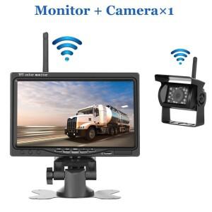 12-24V 무선 7인치 차량용 모니터 후방카메라 방수 트럭 버스 RV 트레일러 굴삭기용 2.4G WiFi