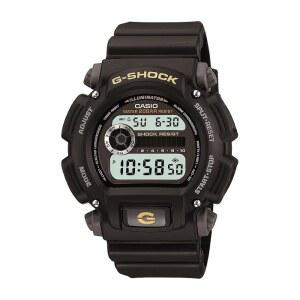 CASIO DW9052 시리즈 | 남성용 디지털 시계 G-SHOCK 블랙/블랙 1/100초 스톱워치 카운트다운 타이머 LED 조명 200M WR 충격 방지 다중 알람 자동 달력 이중 시간 2년 보증