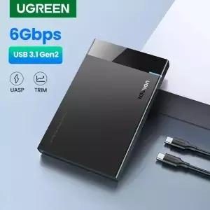 UGREEN-외장 HDD 케이스 2.5 인치 규격 sata-usb 3.0 어댑터 SSD 하드 드라이브 인클로저 c타입 3.1