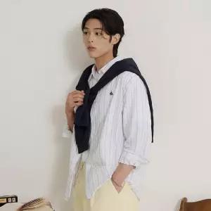 빈폴 멘 FW26옥스퍼드 변형 스트라이프 셔츠화이트 BC6864C011