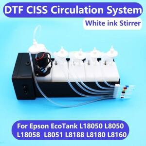 ET 8550 DTF Ciss 시스템 흰색 잉크 쉐이크 키트 변환 XP600 Epson L1800 L800 L18050 L8050 Et8550 흰색