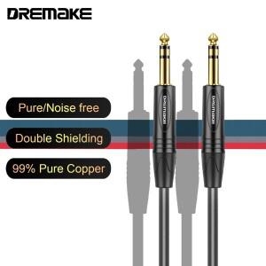 DREMAKE 밸런스드 오디오 케이블 잭  스피커 앰프 악기 기타 키보드용 수-수 스테레오 6.35mm