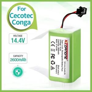Bateria conga 1090 990 950 cecotec 14.4V 4.0Ah Ecovacs용 리튬 이온 배터리 Deebot DN621 601/605 Eufy