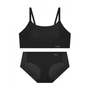 GUESS UNDERWEAR 퓨징 스포츠 브라탑 팬티 세트 - 블랙 2442321