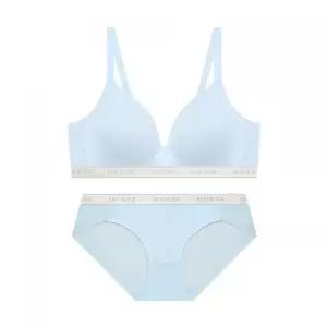 GUESS UNDERWEAR 스트라이프 스파크밴딩 노와이어 브라 햄팬티 세트 2442274
