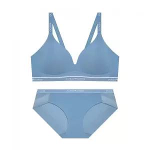 GUESS UNDERWEAR 멜로우 쿨 노와이어 브라 팬티 세트 - 그레이블루 2442268