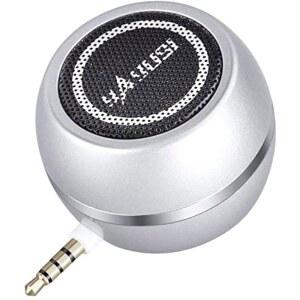 3.5MM AUX 입력 잭이 있는 MILCRAFT 미니 스피커 아이폰호환 IPOD 아이패드호환 CELLPHONE TABLET LAPTOP용 3W 휴대용 USB 충전식 배터리 포함 들을 위한 선물용 실버 색상