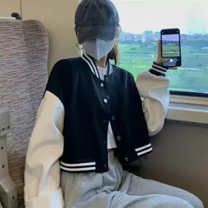 야구점퍼 데일리 여성 세미크롭 바시티점퍼