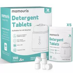 Mamouris 150회분 병 세척 세제 정제 5배 천연 효소 포뮬러 - Momcozy Brezza GROWNSY 펌프 부품에 남은