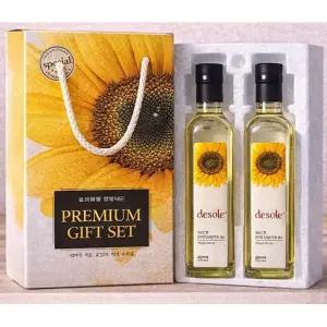 데솔레유리병 해바라기씨유(500ml/2P) 프리미엄오일선물 안전포장 명절선물 설추석선물세트 기름