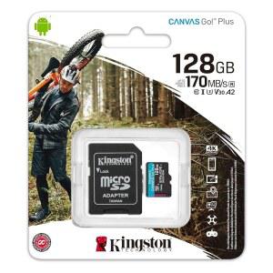 킹스턴 128GB 마이크로SDXC 캔버스 Go 플러스 170MB /s 읽기 UHS-I, C10, U3, V30, A2 / A1 메모리 카드 + 어댑터(SDCG3 128GBCR)