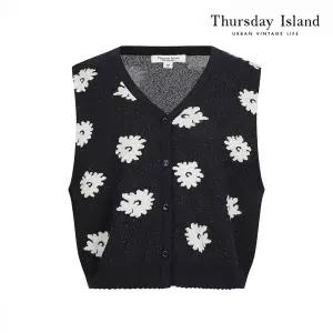 [Thursday Island] 플라워 자카드 베스트(T242MVT531W)