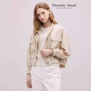 [Thursday Island] 아웃포켓 크롭 집업 점퍼(T244MJP234W)