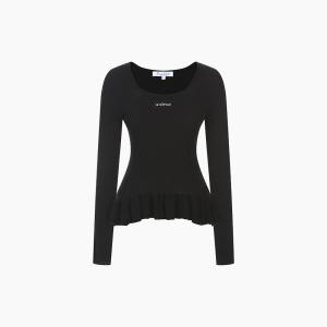 [AK분당점] [에고이스트] [BLUE LABEL] 언밸런스 러플 스퀘어넥 니트탑  ES2OKL03