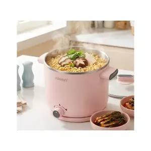 리빙센스 미니 라면 포트 핑크 1.5L 전기 만능 냄비 멀티쿠커 캠핑용 자취생 LSP-3115PK KC인증