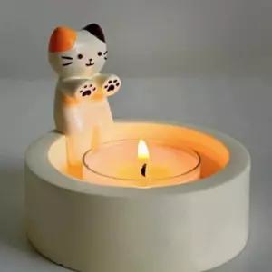 고양이 양초 홀더 캔들 트레이 촛대 인테리어 받침대