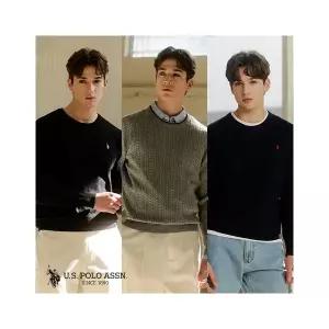 유에스피에이 앱U.S POLO ASSN. 26SS 플러피코튼 라운드니트 3종 남성 1034065
