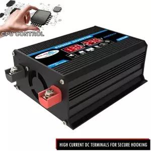 차량용 전원 인버터 붙임 4000W, 전압 12V 전자 12V-220V QC3 인버터, LED C타입 당2세대300W블랙