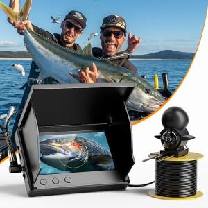 20m 4.3'' LCD 어군탐지기, IP68 방수 낚시 카메라 수중 깊이 측정 기능(220도) °   호수 낚시를 위한 야