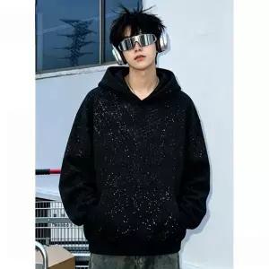 후드 티 가을 겨울 풀오버 맨투맨 유조림 남자 남성 청용 별무늬 긴팔 티셔츠 고급스러운 반짝이는 아우터