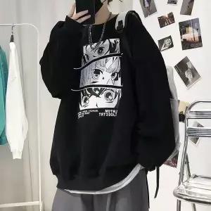 후드 티 가을 겨울 풀오버 맨투맨 100 순면 봄가을용 라운드넥 남자 남성 겨울용 기모 일본 애니메이션 청