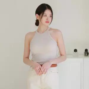 디디오 홀터넥나시 여성 캡내장 부유방커버 일체형패드 레이어드 여름 이너