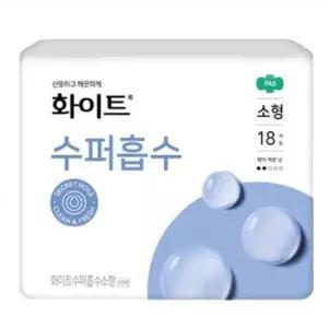 18입 소형 수퍼흡수 유한킴벌리 날개형 생리대 화이트