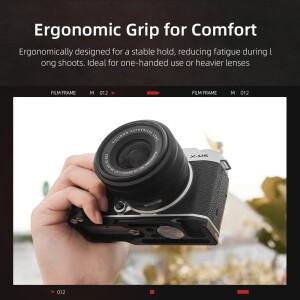 FUJIFILM X-M5 카메라용 Flymile 그립/L-브래킷 알루미늄 합금 + 목재 그립, Arca-Swiss 시스템 확장 가능