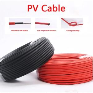 주석 도금 구리 태양광 패널 익스텐션 케이블, PV 와이어, 레드 및 블랙, 12AWG, 4 mm2, 100m, 50m