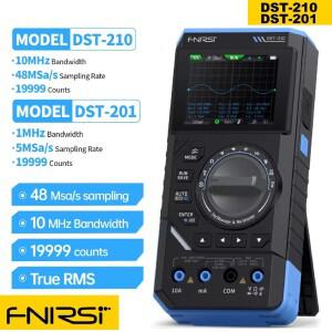 FNIRSI DST-210 3-in-1 디지털 오실로스코프 멀티미터 19999 카운트 10MHz 48Msps 휴대용 자동차 오실로스