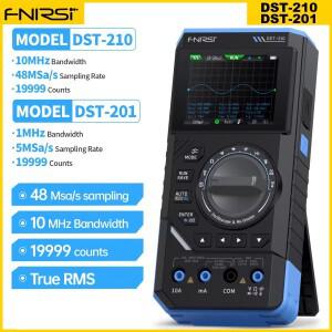 FNIRSI DST-210 3-in-1 디지털 오실로스코프 멀티미터 19999 카운트 10MHz 48Msps 휴대용 자동차 오실로스