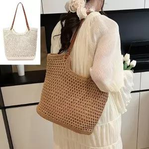 여성 바캉스 라탄 그물 숄더백 1P 비치백 짜임 가방