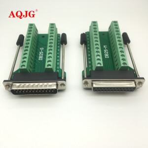 D-SUB DB25 수 25핀 플러그 브레이크아웃 PCB 보드 2열 터미널 커넥터 암 잭 AQJG