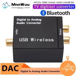 DAC 디지털-아날로그 오디오 변환기 광학 SPDIF Toslink 동축 Bluetooth 입력-L/R RCA 헤드폰 증폭기 출력