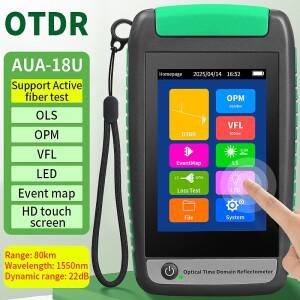 AUA-18U/A OTDR 지원 활성 광섬유 라이브  1550nm 22dB 80KM 광시간 영역 반사계 터치스크린 테스터