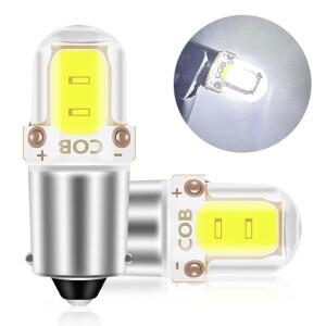2PCS COB 2LED CANBUS 전구 BA9S T4W H6W 12V 6000K 화이트 자동차 번호판 실내 표시등 독서등