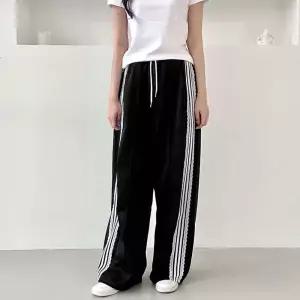 여성 데일리 베이직 스타일 패션 밴딩바지 레이스 트랙 와이드 팬츠