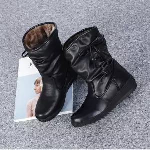 부츠 방한부츠 여성 중굽 방한화 PU 4CM 여성부츠