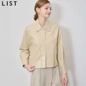 [리스트(LIST)] 네이처 밑단 스트링 레더 점퍼 (택가격: 398000원)