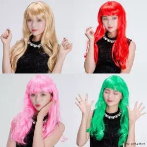 PW-SA 롱헤어 긴머리 파티 미으 가발 의상 모형 잡화