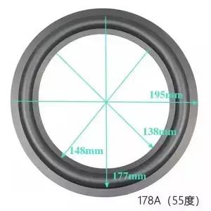 2개 8인치 195mm 우퍼 스피커 고무 서라운드 서스펜션 엣지 베이스 수리 교체 부품 범용