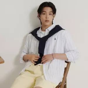 빈폴 멘 옥스퍼드 변형 스트라이프 셔츠화이트 BC6864C011