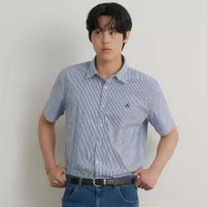 빈폴 멘 SS26플레인 스트라이프 반소매 셔츠블루 BC6465C13P