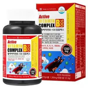 네추럴라이즈 활력 비타민B 100 컴플렉스 1350mg 90정 고함량 비타민B군 비오틴 엽산 B12 B1 B2 B6