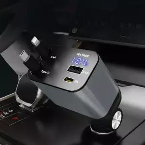 차량용 고속 충전기 C타입 라이트닝 PD USB 멀티 시거잭 갤럭시 전압표시 MK-040